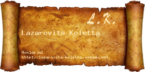Lazarovits Koletta névjegykártya